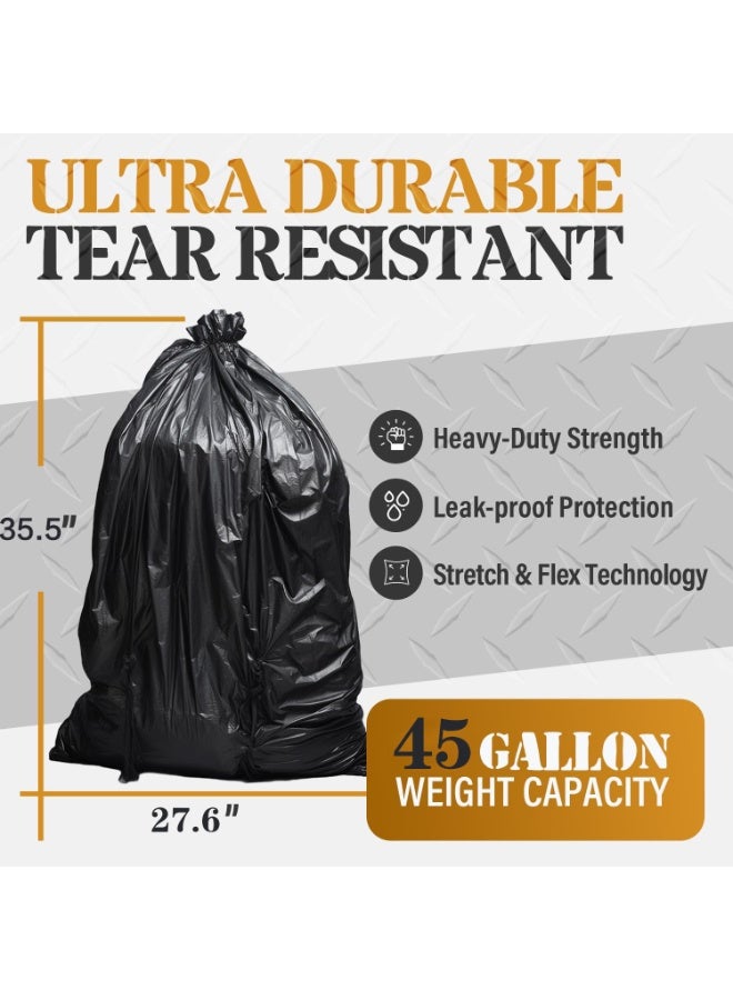 Rawa 45-Gallon Jumbo Bin Liners - (Value Pack of 50) - 1.5-mil equivalent industrial-strength plastic 28 inches x 35.5 inches (approx. 70 cm x 90 cm) Suitable for contractors, industrial use, households, kitchens, commercial settings, gardens, lawns, and leaf clearance - Image 2